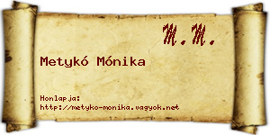 Metykó Mónika névjegykártya